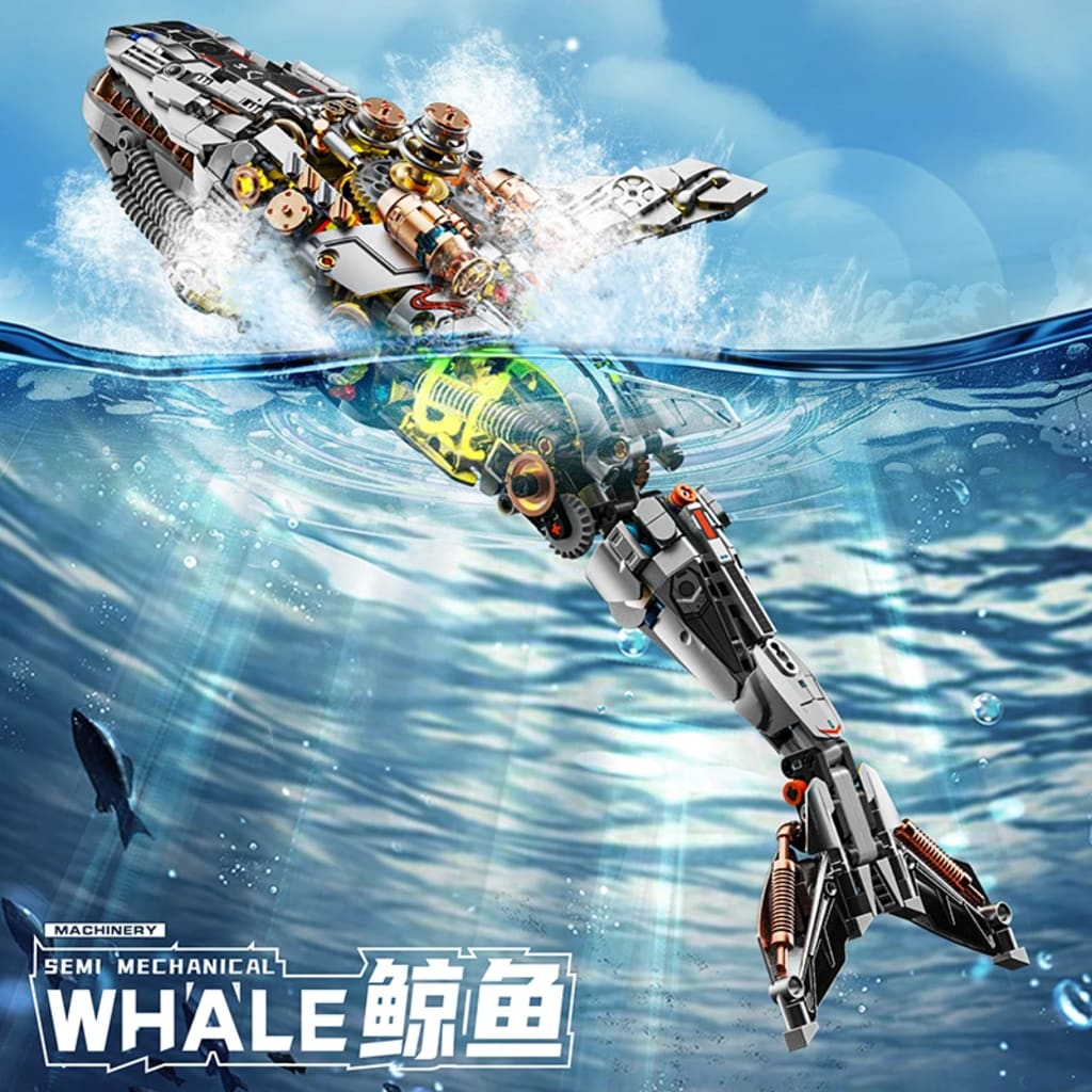 DIY Mechanical Whale Model – LEGO-Compatible Assembly Toy