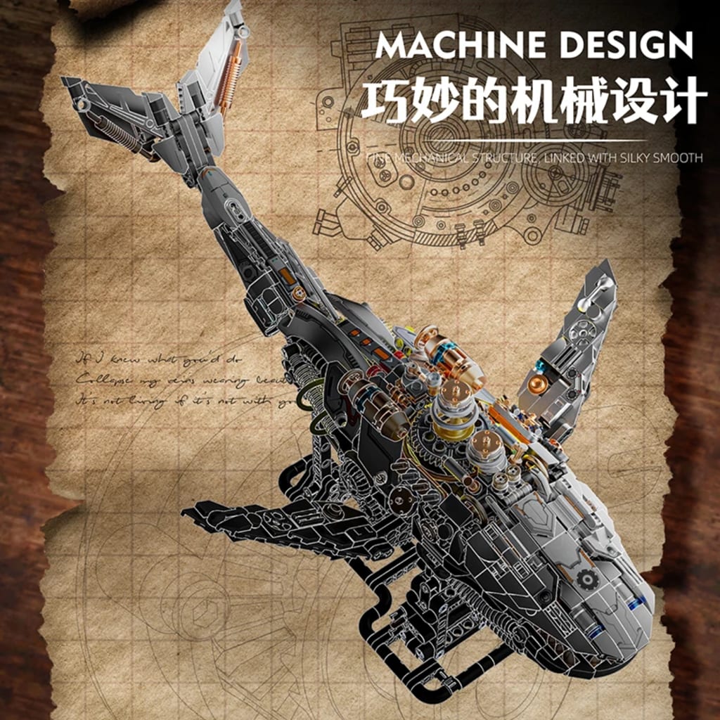 DIY Mechanical Whale Model – LEGO-Compatible Assembly Toy