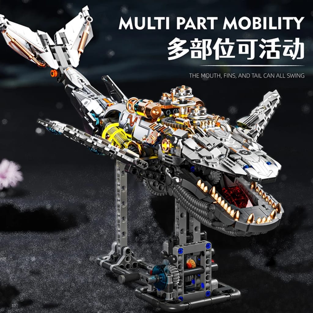 DIY Mechanical Whale Model – LEGO-Compatible Assembly Toy